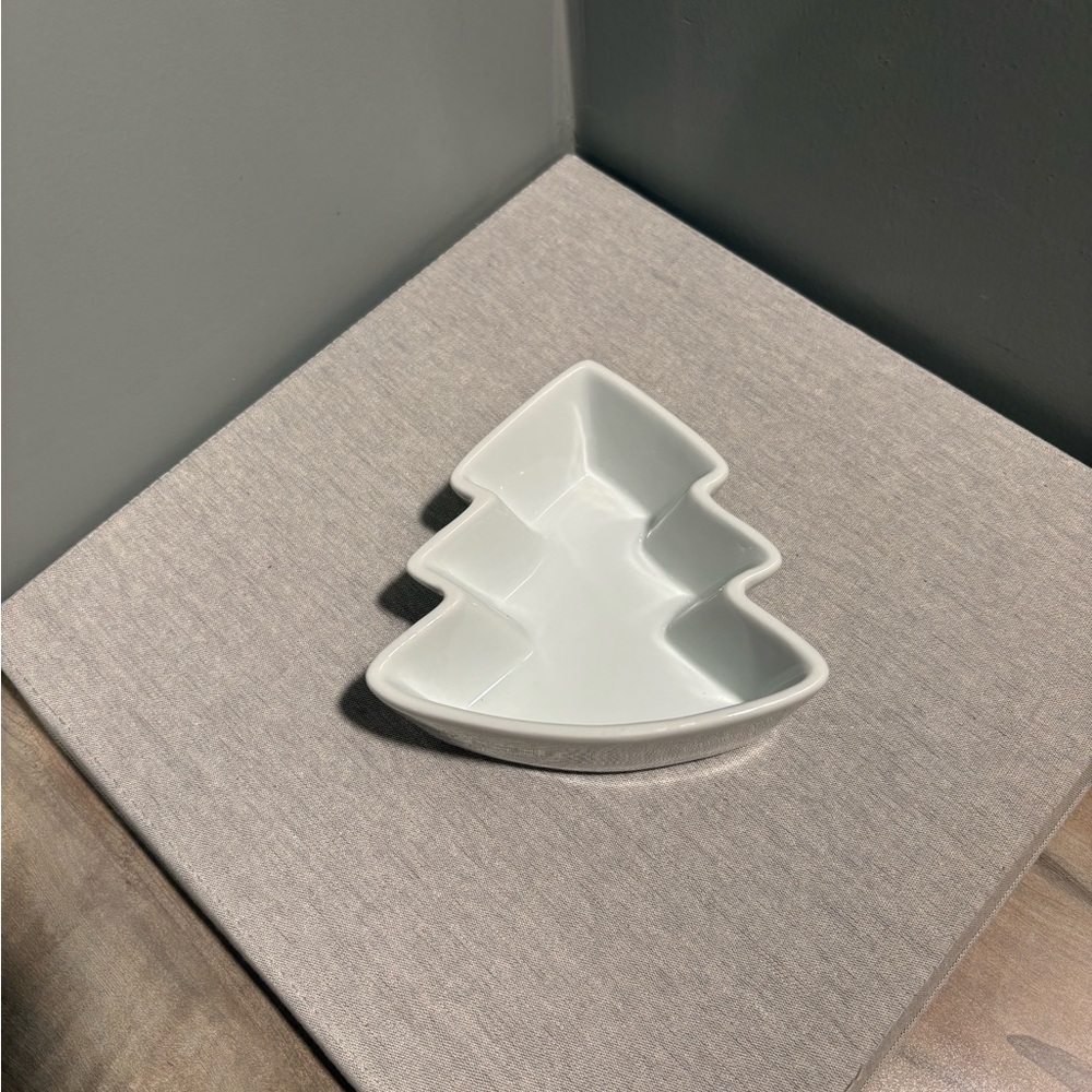 Crate & Barrel White Tree-Shaped Dish